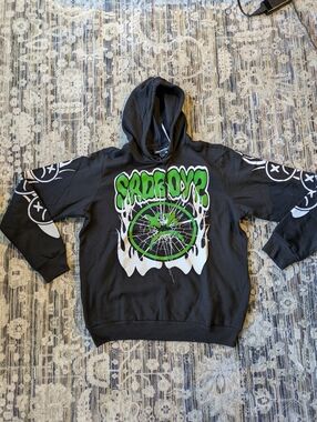 🔥 Sad Boyz Hoodie – Black/Green – Size L – NEW WITH TAGS 🔥